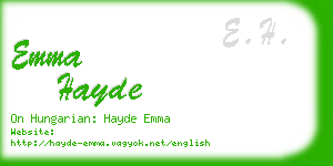 emma hayde business card